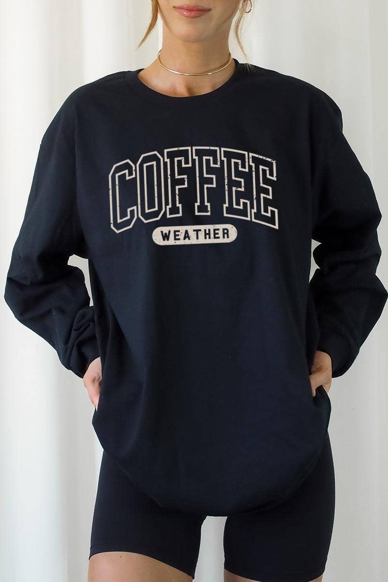 COLORBEAR – wholesale T-shirt (graphic) – women's – Coffee Weather Graphic Plus Long Sleeve Tee5