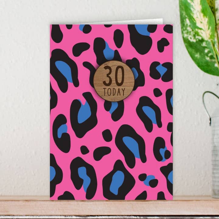 30 Today Animal Print Birthday Card for wholesale by KDee Designs