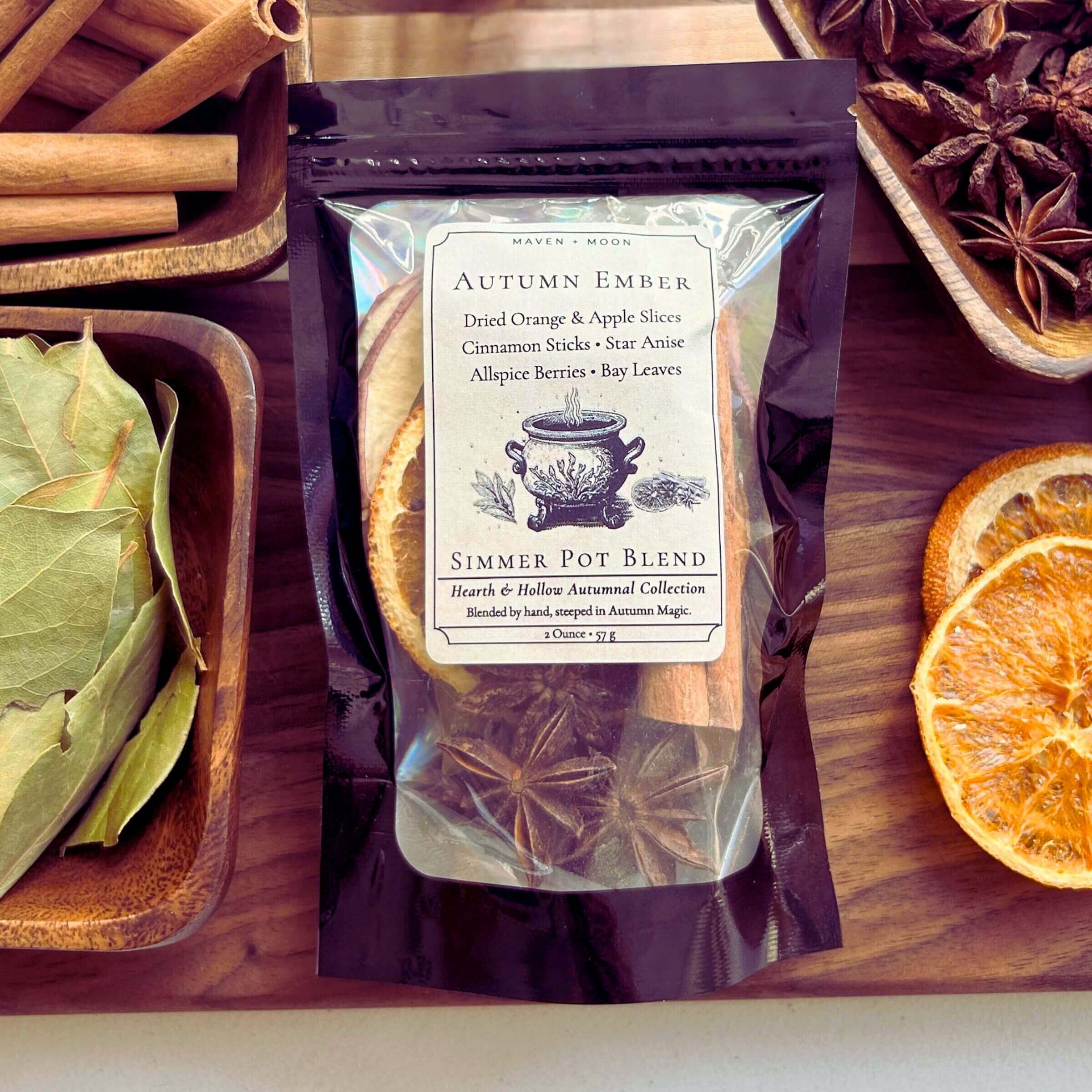 MAVEN + MOON – Engroshandel Potpourri – Efterårsgløde Simmer Pot-blanding – Appelsin & Krydderi Potpourri1