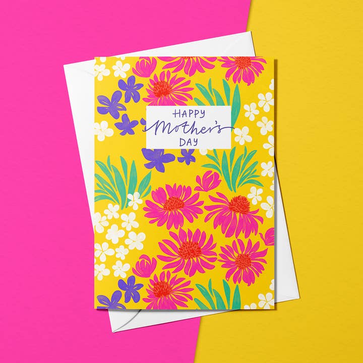 Bright and floral Happy Mother's Day Card for wholesale by Nicola B Studio