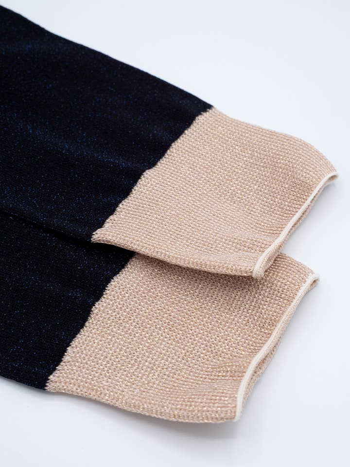 Atelier St Eustache - Wholesale Socks - Women's - ELECTRO MIDNIGHT BLUE • Women's glitter socks for parties5