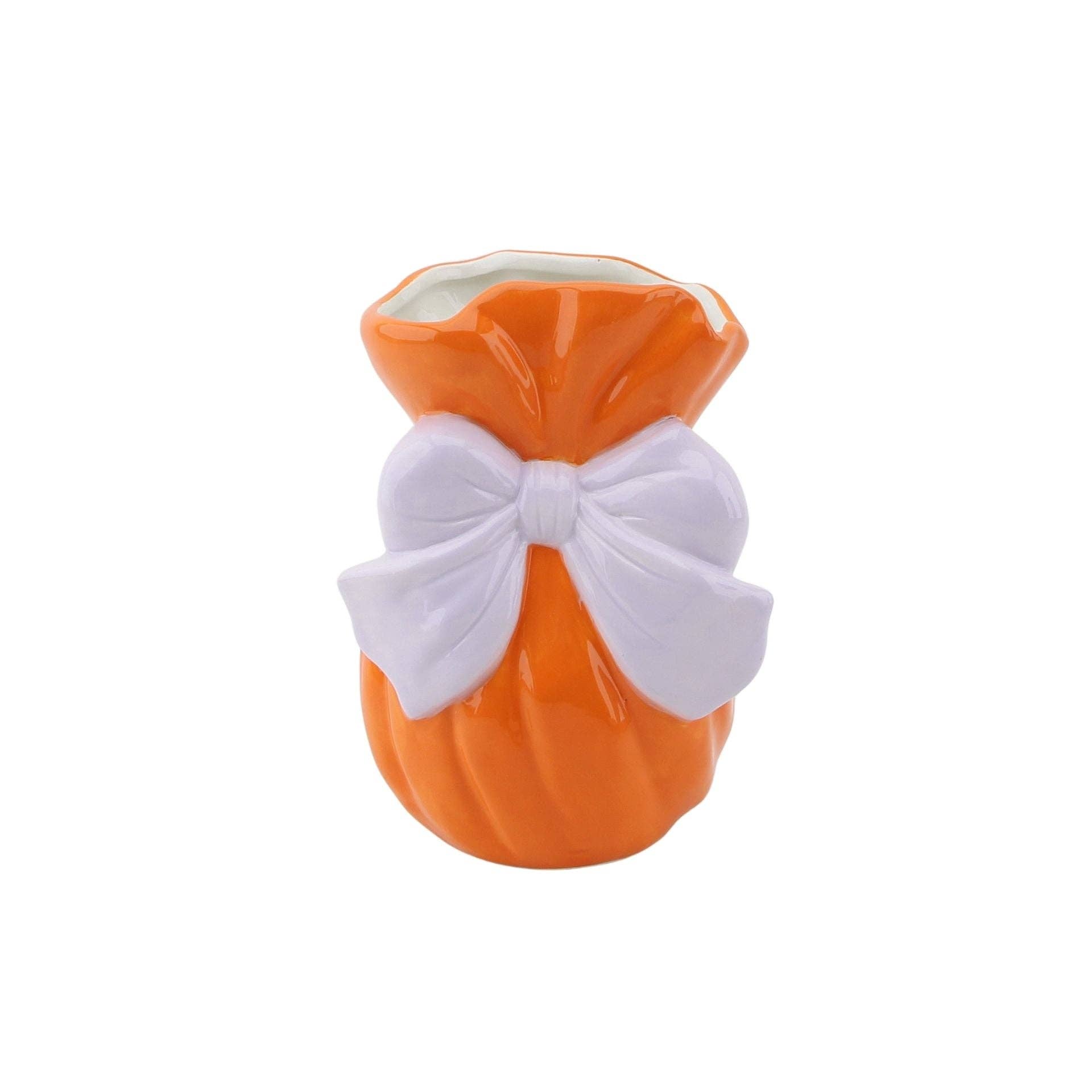 Housevitamin bv - Wholesale Vase - Vase - Bow - Dolomite - Orange/Lilac - 11x10x16cm0