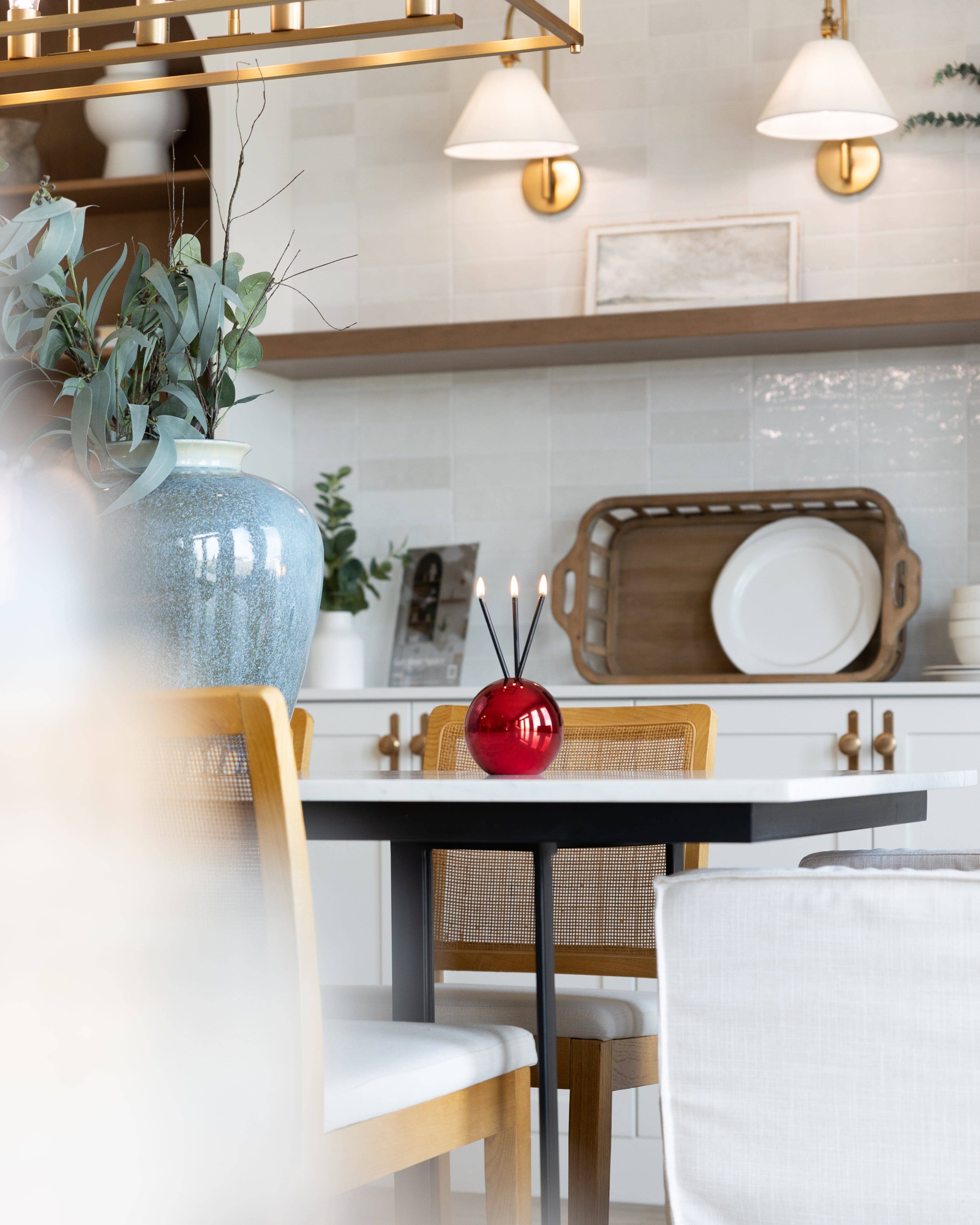 Everlasting Candle - Wholesale Candle Holder - Neva Vase, Red Metallic [Case of 6]12