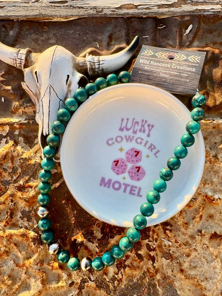 Collier Turquoise 10MM/Collier Perle Navajo 10MM/Western pour la vente par Wild Hancock Creations