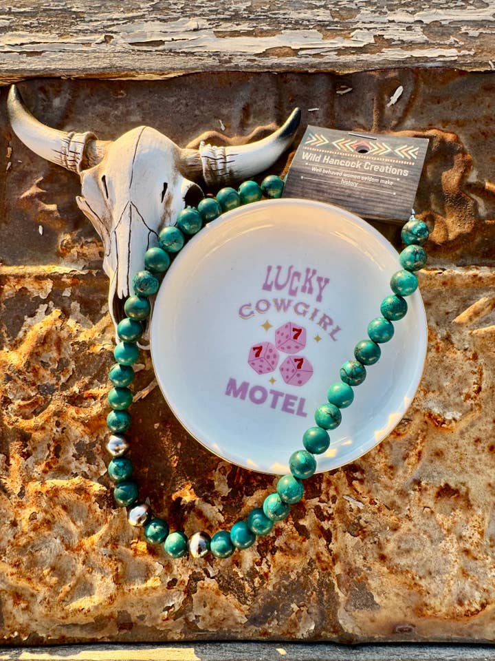 10MM Turkis Halskæde/10MM Navajo Perlehalskæde/Vestlig for engroshandel hos Wild Hancock Creations