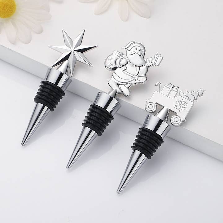 Tampa de Garrafa de Natal - Estrela, Pai Natal, Carro - Dourado ou Prateado por atacado de Sostraw & SmartThings