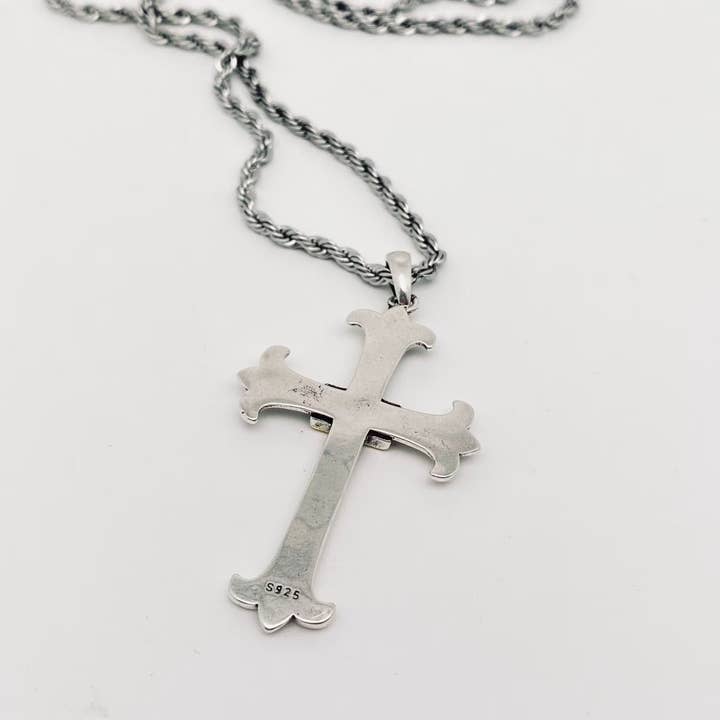 Colgante y cadena (600 mm) Collar con colgante en forma de cruz en forma de ojo de Dios para hombre, joyería MJ de venta al por mayor en Faire2