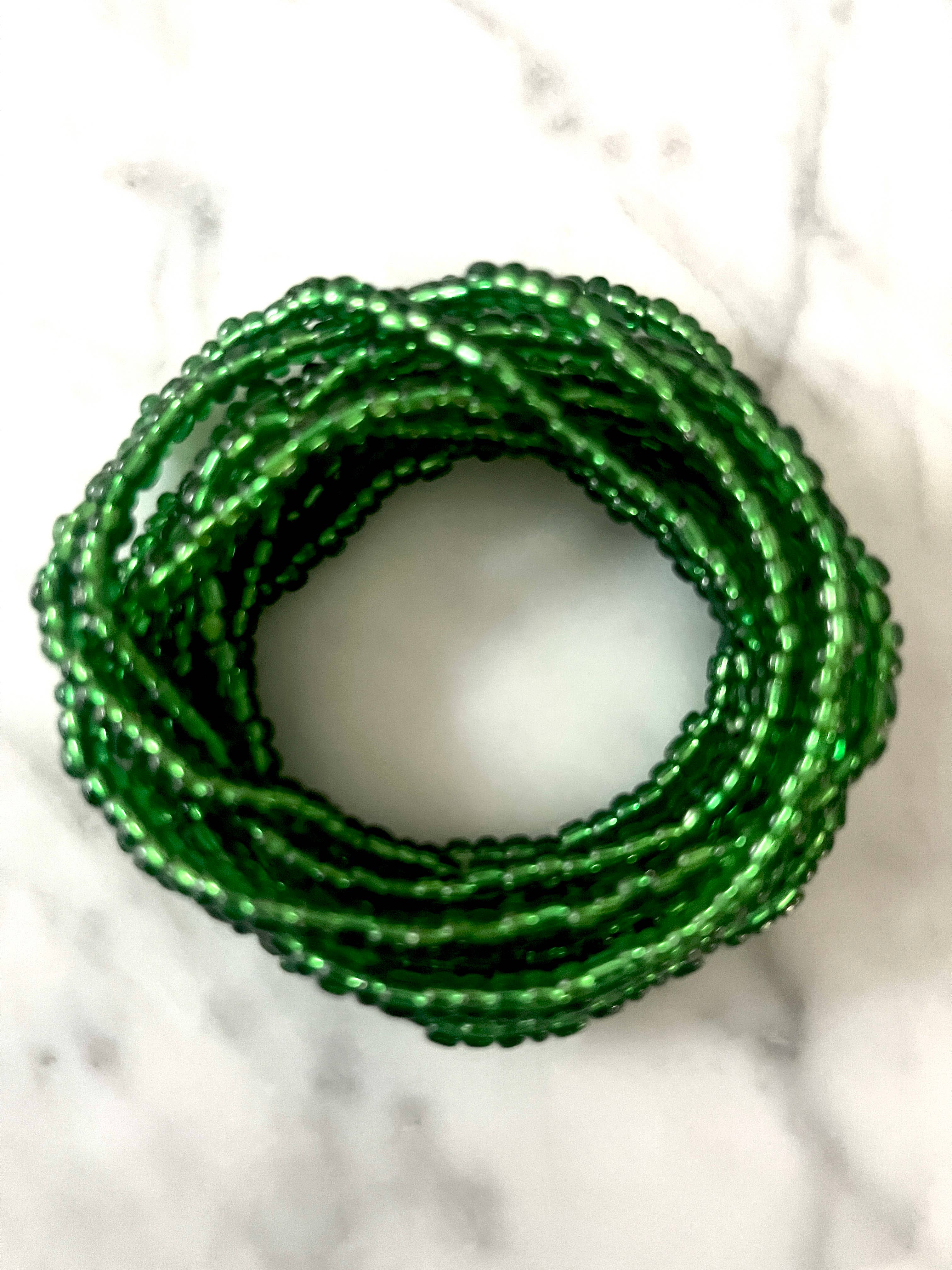 Erik & Mike - Wholesale Beaded Bracelet -  Hand Beaded Bracelet stretch in Green Shine0