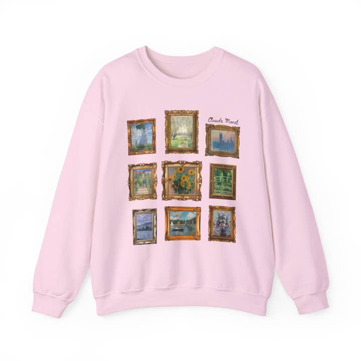 Opal and June - Wholesale Graphic Sweatshirt - Women's - Claude Monet Sweatshirt: Framed Famous Paintings Art History2