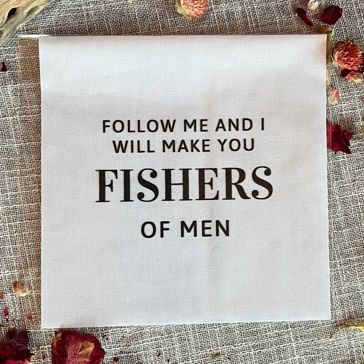 Follow Me and I Will Make You Fishers of Men Precut Christian Bible Quilt Square for wholesale by Carlson Homestead Quilting