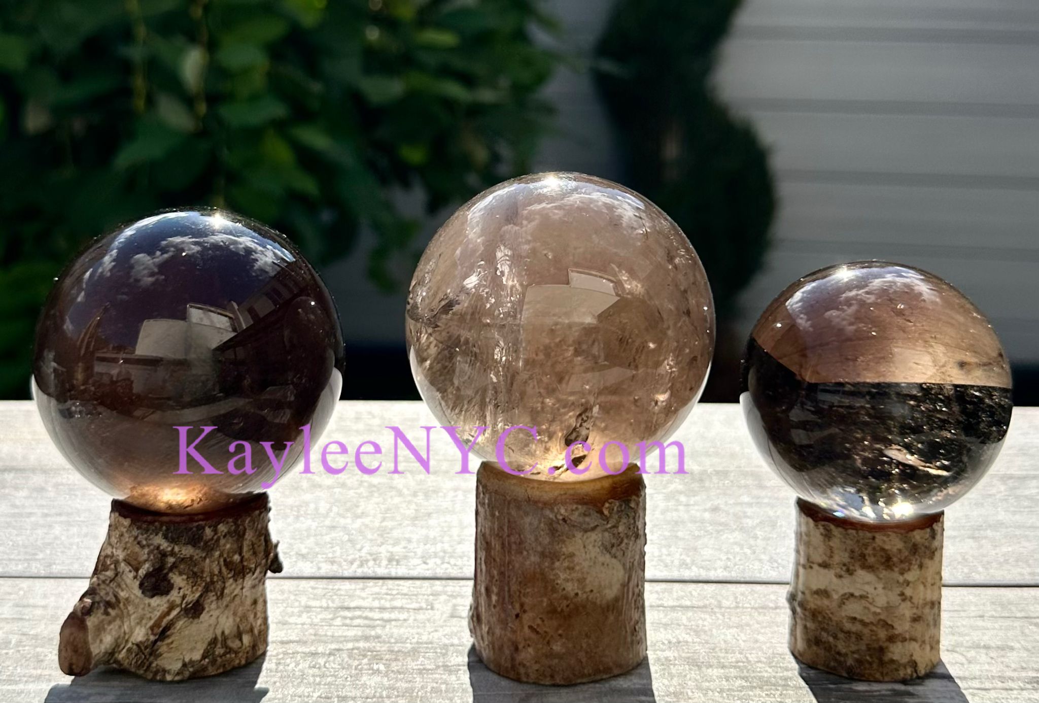 KayleeNYC – wholesale Spiritual stone/crystal – 3-4 PCs Natural Smoky Quartz Spheres Crystal Ball 2.9-3lbs5