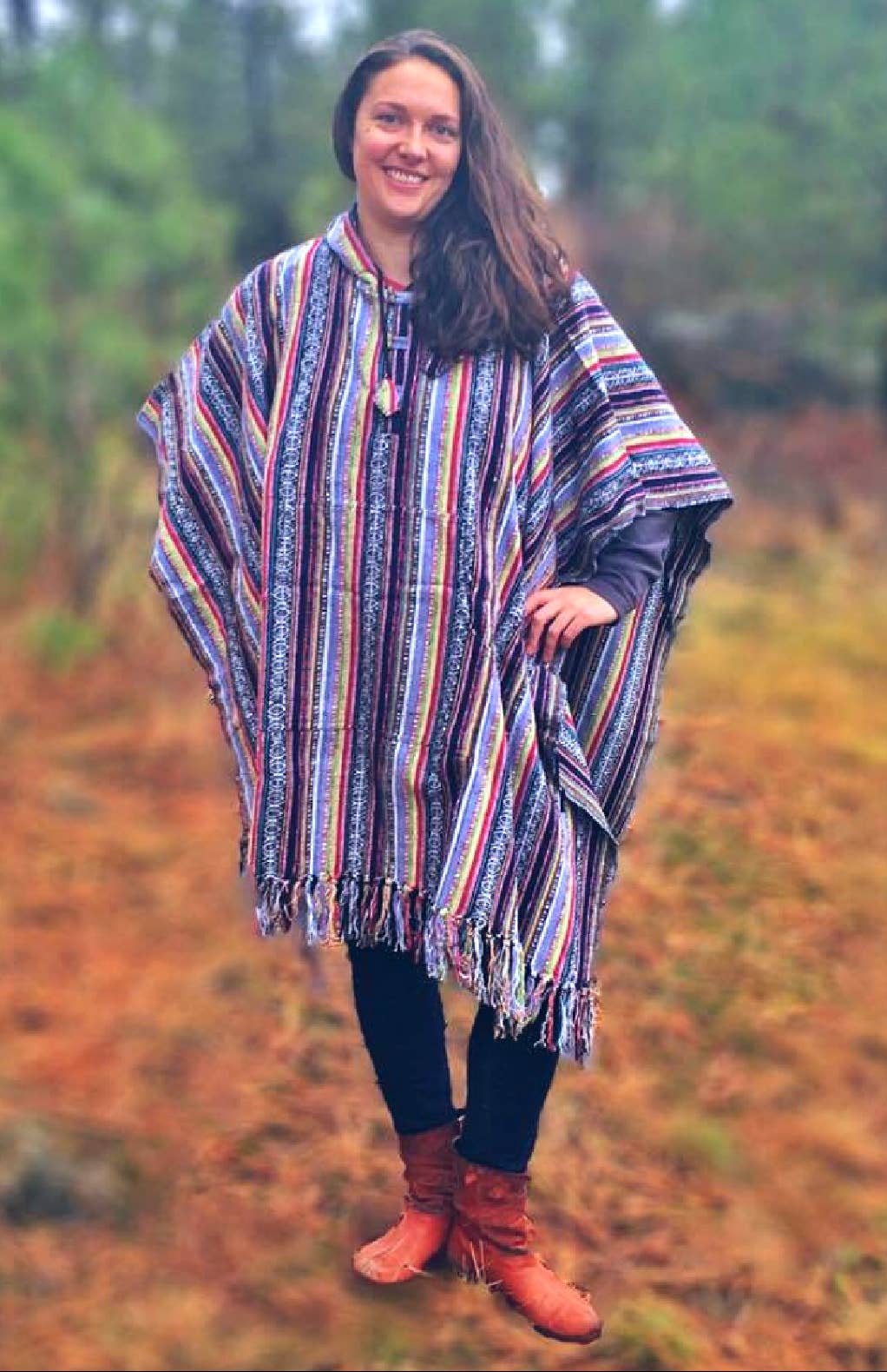 Ganesh Himal Trading - Wholesale Poncho - Women's - Brushed Cotton Poncho Hoodie (Fair Trade)3