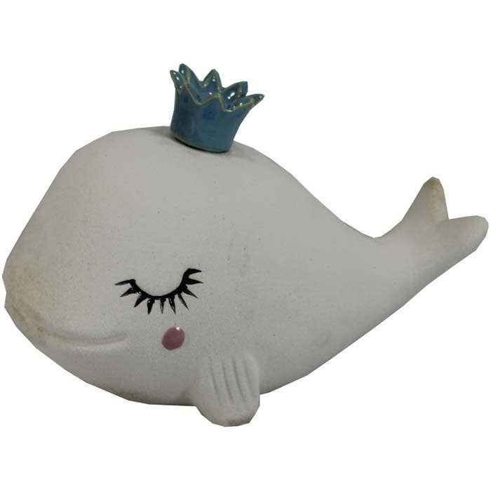 9" Piggy Bank Princess Whale for wholesale by Marlow Floral Products