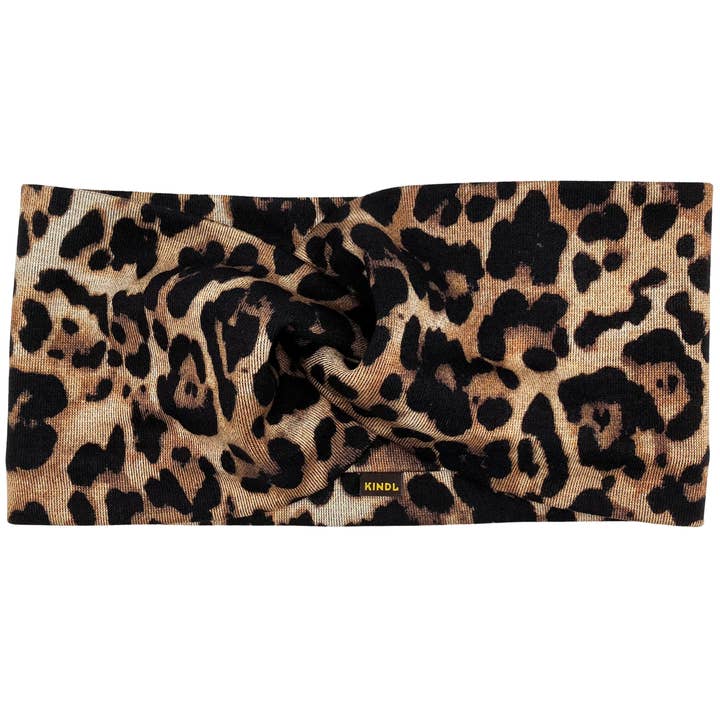 Fascia per capelli Twist Leo Animal Print Ponte Jersey - Made in EU per la vendita all'ingrosso da parte di KINDL wien