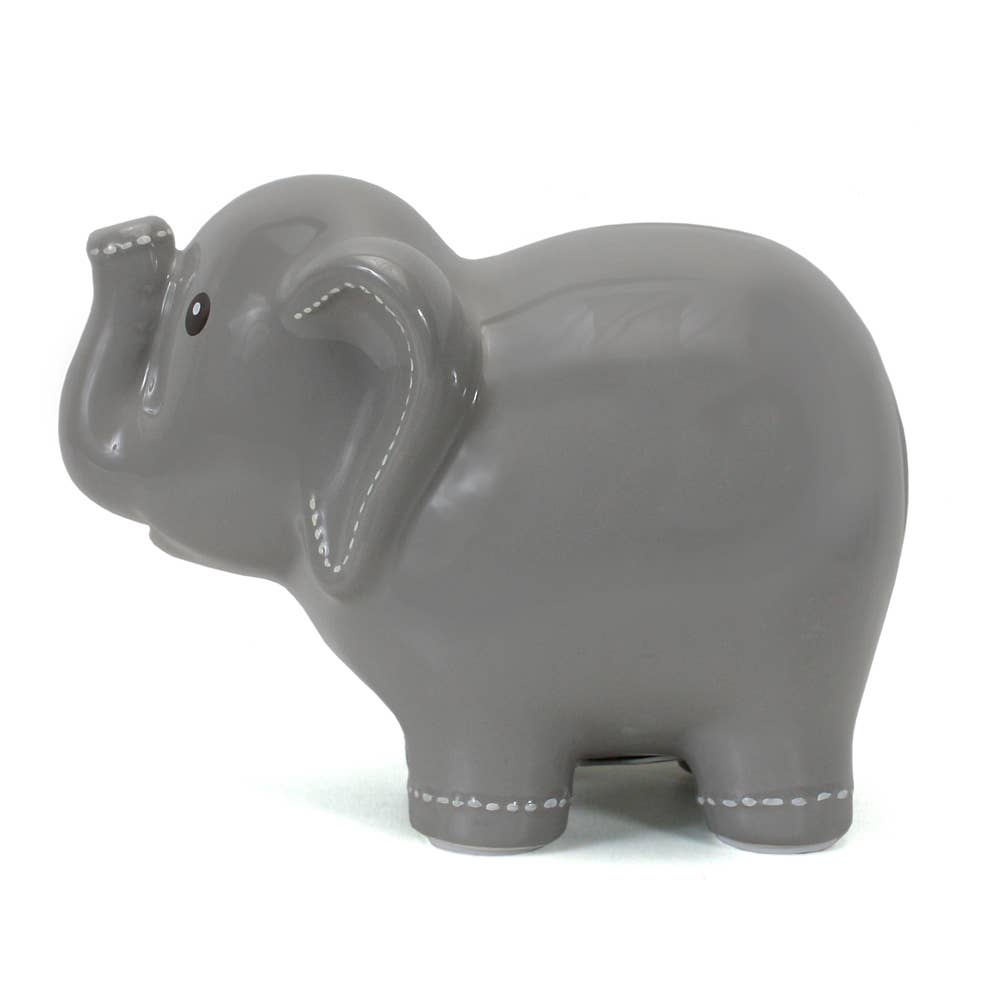Child To Cherish® - Wholesale Money/Piggy Bank - Kids & Baby - Gray Large Stitched Elephant Bank1