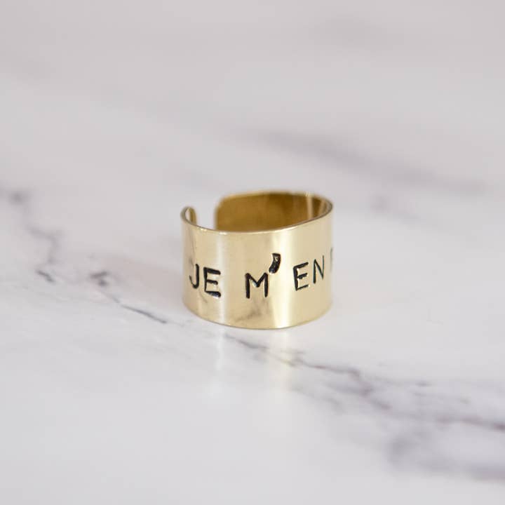 Loti jewels - Wholesale Band/Stacked Ring - MESSAGE RING IN BRASS WITH ENGRAVING19