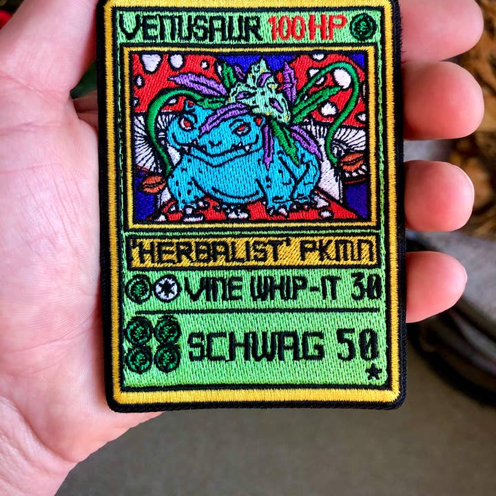 Mushroom Kingdom Pins - Wholesale Patch - Budasaur Venusaur Stash Patch – 4" Embroidered | Iron-On1