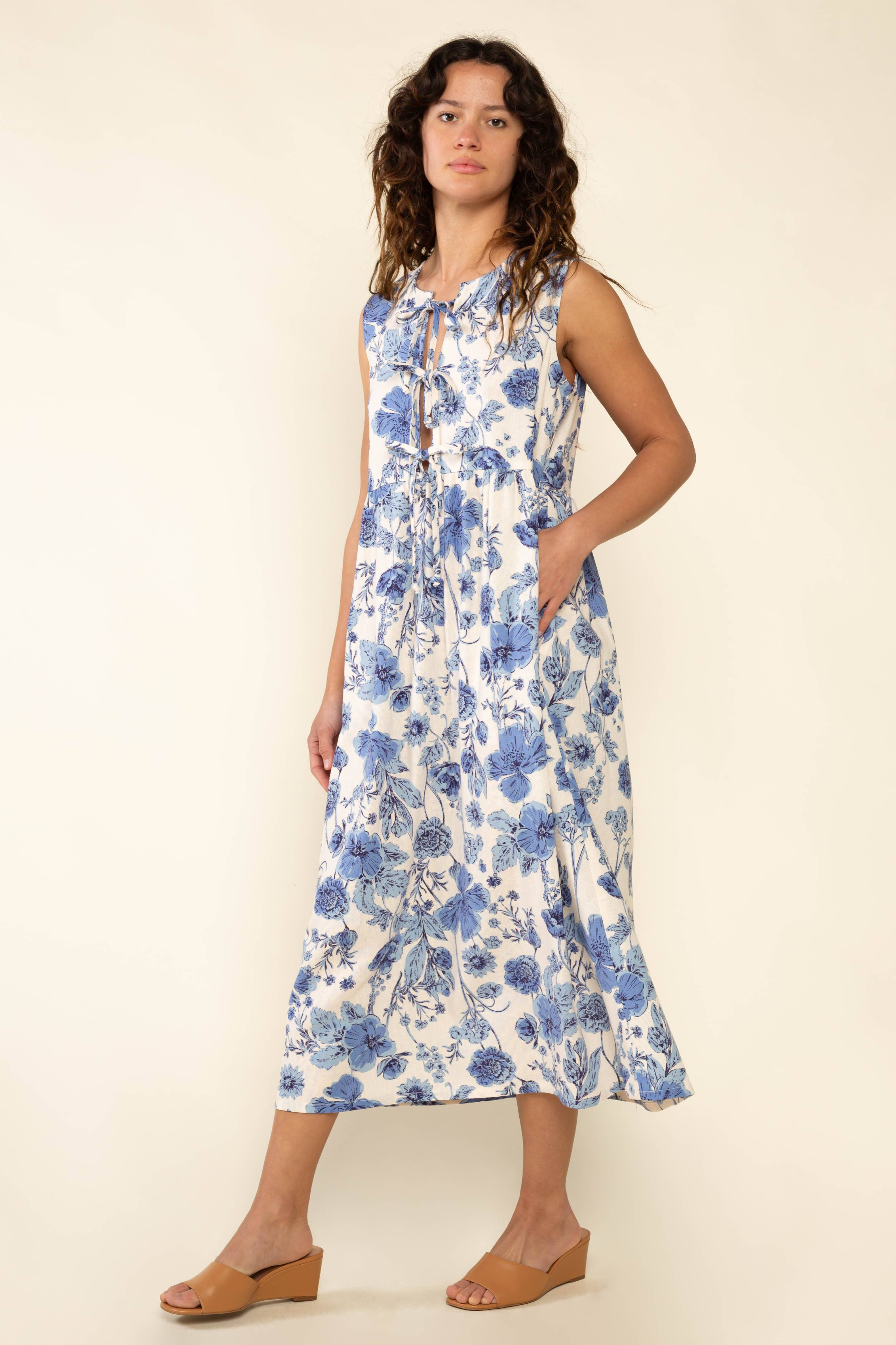 NLT – Vestido - Mulher por atacado – Vestido Midi Sonoma com Gravata Floral8