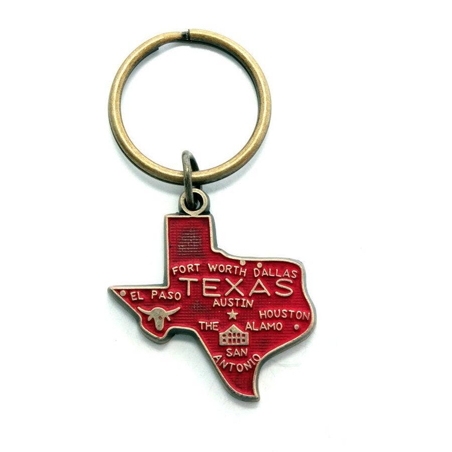 Gleeful Peacock - Wholesale Keychain - Unisex - Texas Keychain - High Quality Thick Metal State Love0