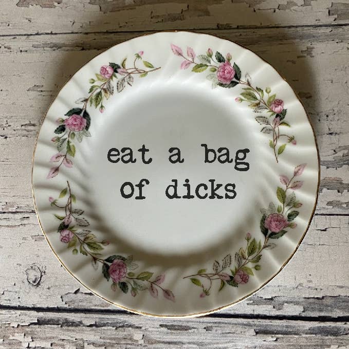 pretty little creeps - Wholesale Decoratief bord/schotel/kom - Geüpcyclede grappige borden, eet een zak lullen, cadeauwinkel0