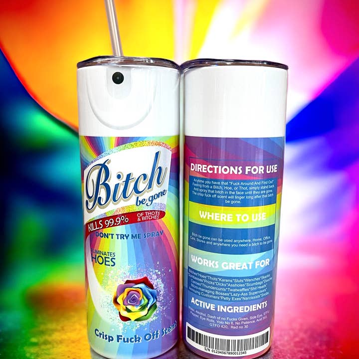 Vente en gros | 4 | 20 oz Skinny Tumblers en acier inoxydable Bitch pour la vente par Lasting Impressions CT