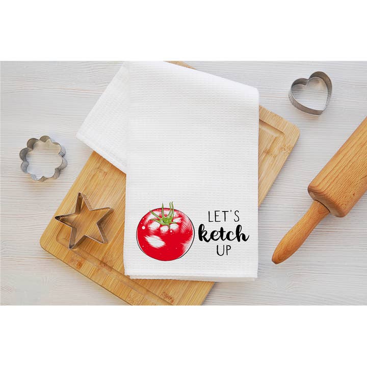 Torchon de cuisine Let's Ketch Up pour la vente par The Potted Oasis