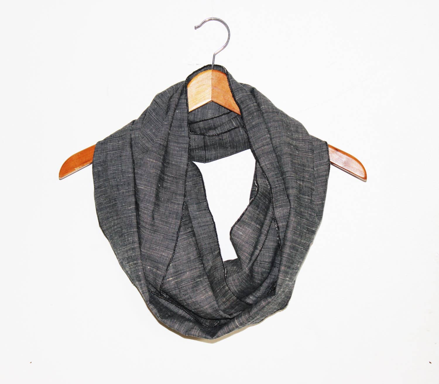 Rowan Grey - Wholesale Scarf - Unisex - Hemp and Organic Cotton Woven Infinity Scarf3