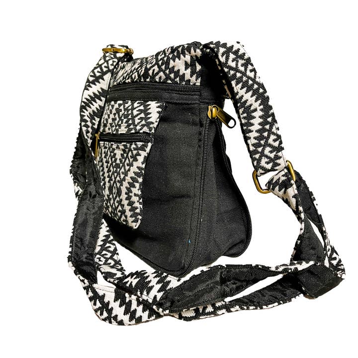 Zumki - Wholesale Crossbody Bag - Women's - Sage Geo Print Cotton Crossbody Expandable bag1