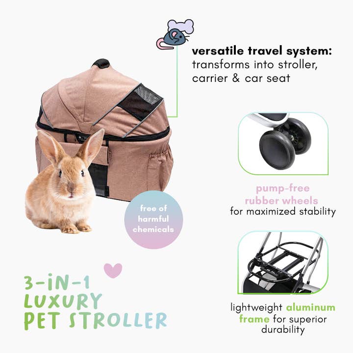 Petique - Wholesale Pet Carrier - Cat/Dog - Newport Pet Stroller (3-in-1 Travel System)24