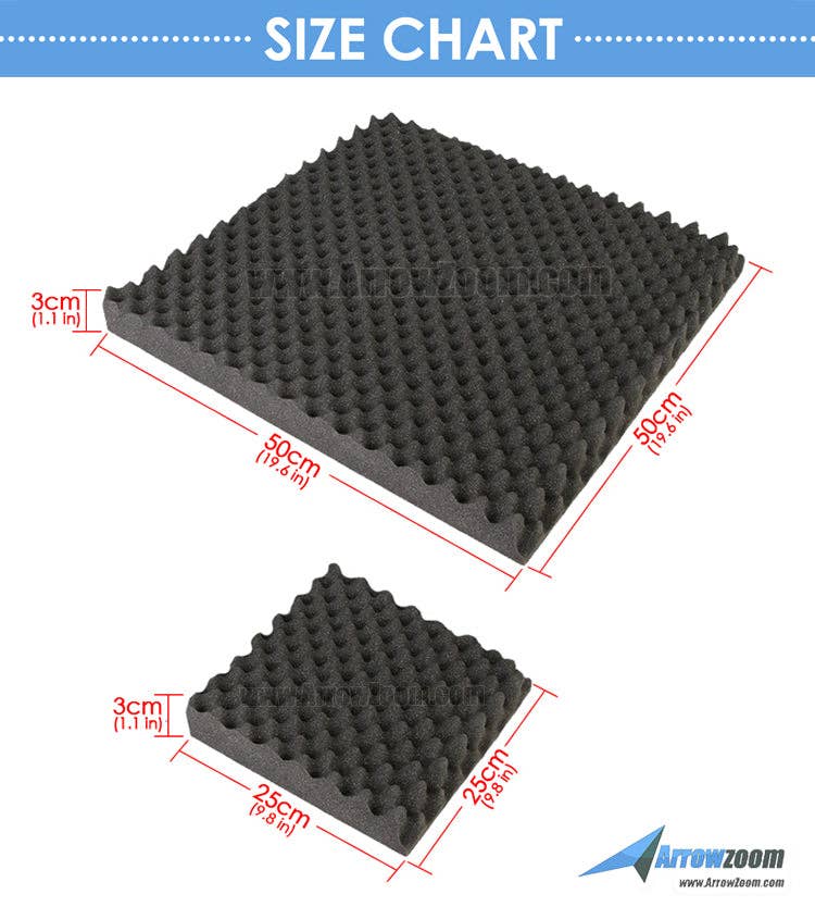 Arrow Zoom Limited - Wholesale Wall Accent - 48 Pcs Egg Crate Foam KK105212