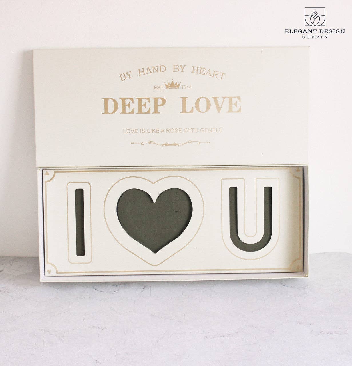 Elegant Design Supply - Vente Coffrets cadeaux - Coffret cadeau Deep Love I Love You en forme de fleur avec mousse et doublure2