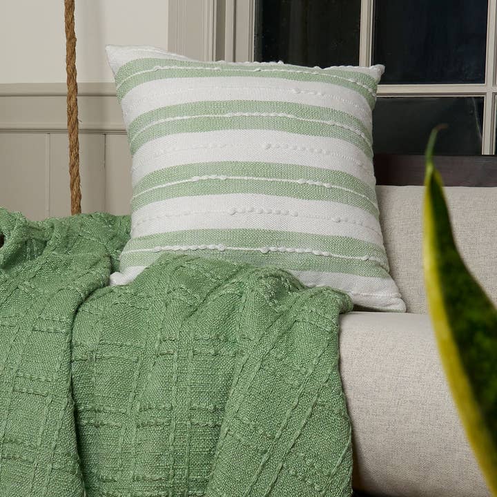 Elsie & Zoey – Großhandel Zierkissen – Handgewebtes gestreiftes Dekokissen Romy, 45,7 x 45,7 cm4