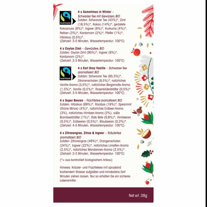Royal Nature GmbH & Co. KG - Wholesale Tea Bags - ETS Tea Gift "Merry Christmas", ORGANIC 20 Bags 5 Varieties7
