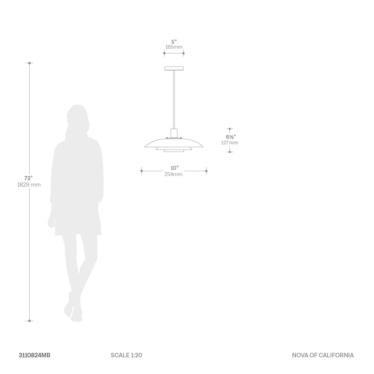 Nova of California - Wholesale Chandelier/Hanging Light - Pendant Light Rancho Mirage 6.5" Small Black Gold Brass7