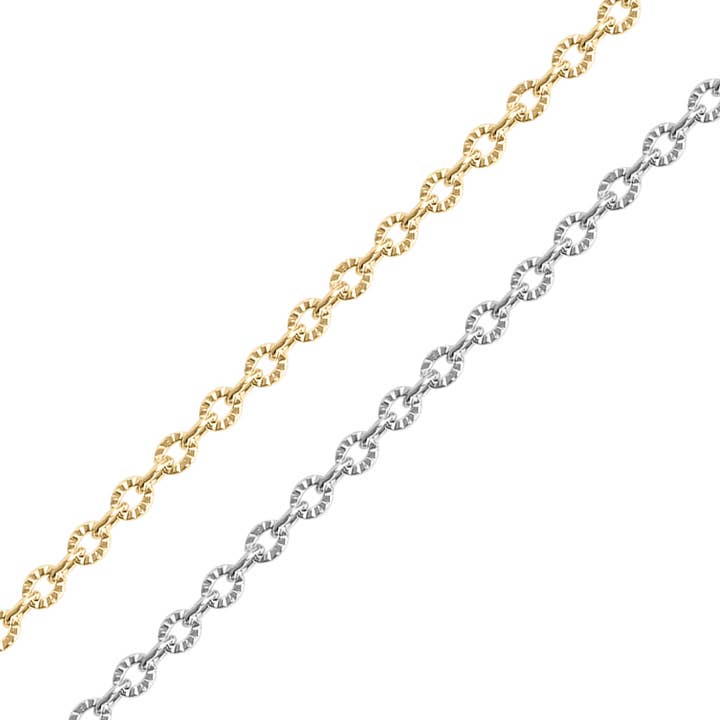 WJW - Wholesale Craft Supplies - 18K Gold PVD Stainless Steel Crimped Oval Chain - By The Foot / SPL1030