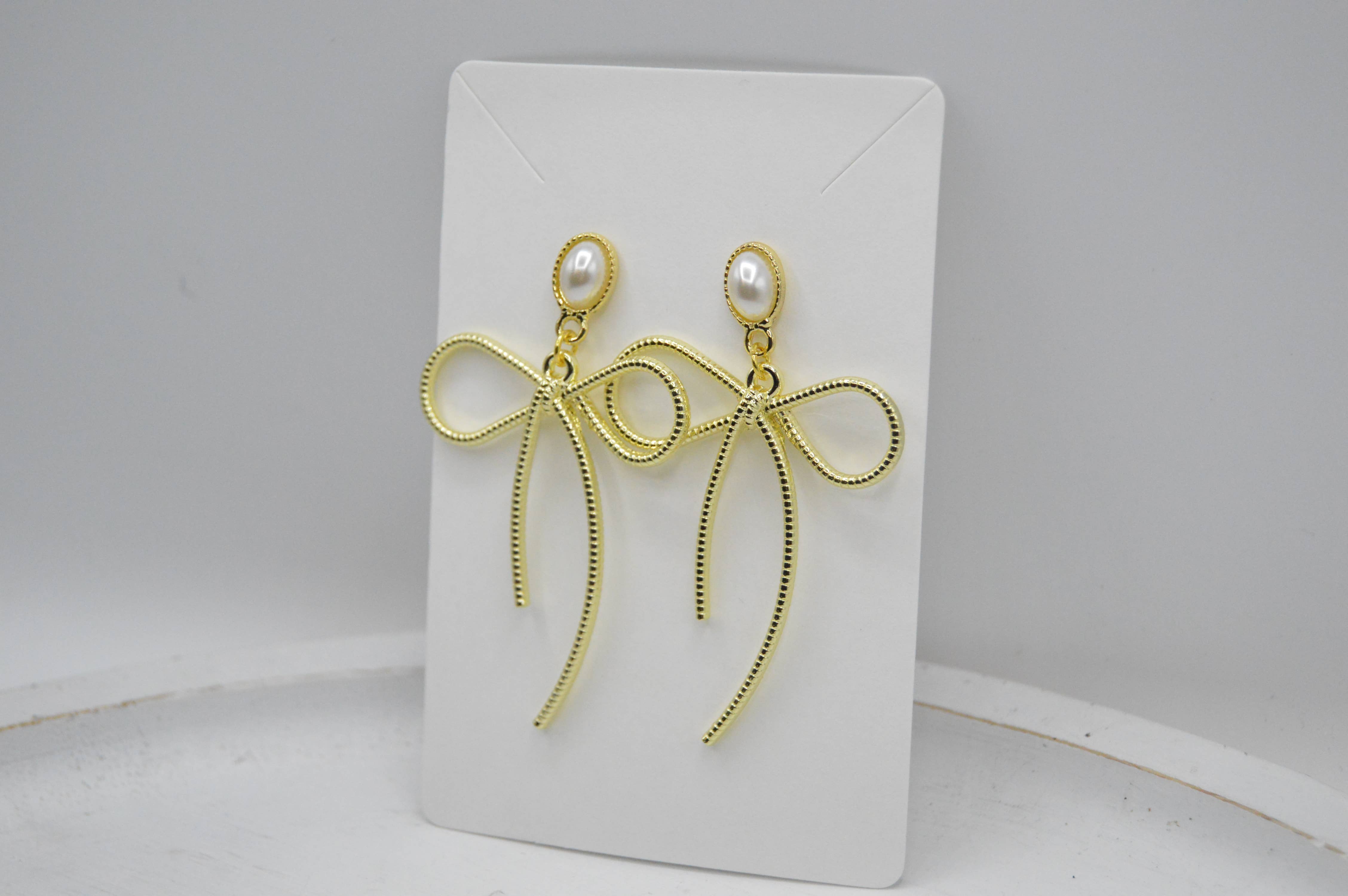 The Adorned Fox – wholesale Dangle earrings – Bow Earrings, Classic, Neutral, Trendy, Coquette2