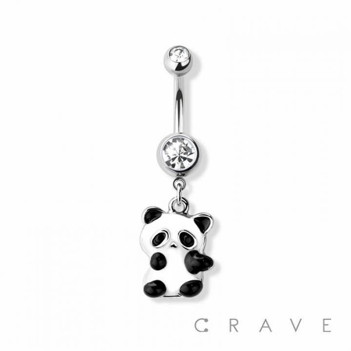 CRAVE - Wholesale Belly Ring - BABY PANDA DANGLE 316L SURGICAL STEEL NAVEL RING3