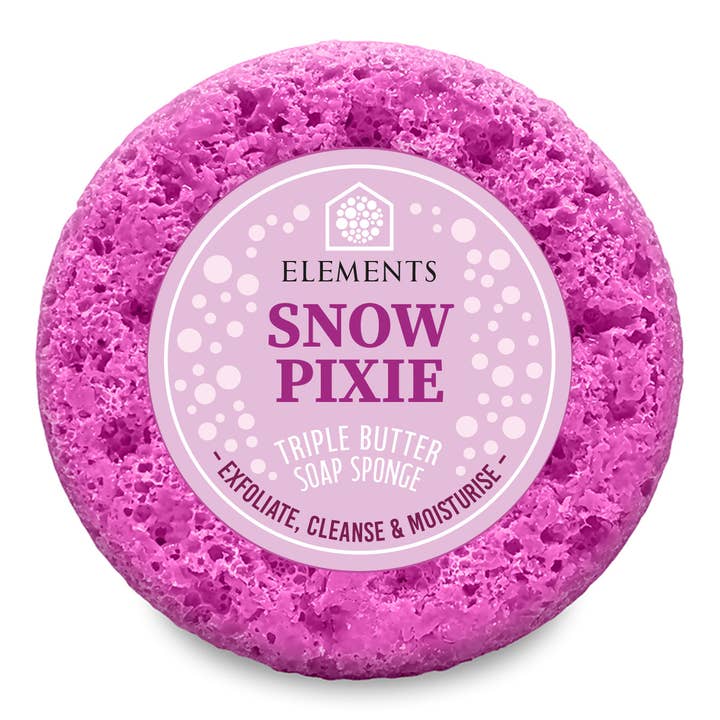 Elements of Fragrance – wholesale Bath pouf/sponge – Snow Pixie Triple Butter Soap Sponge - Moisturising