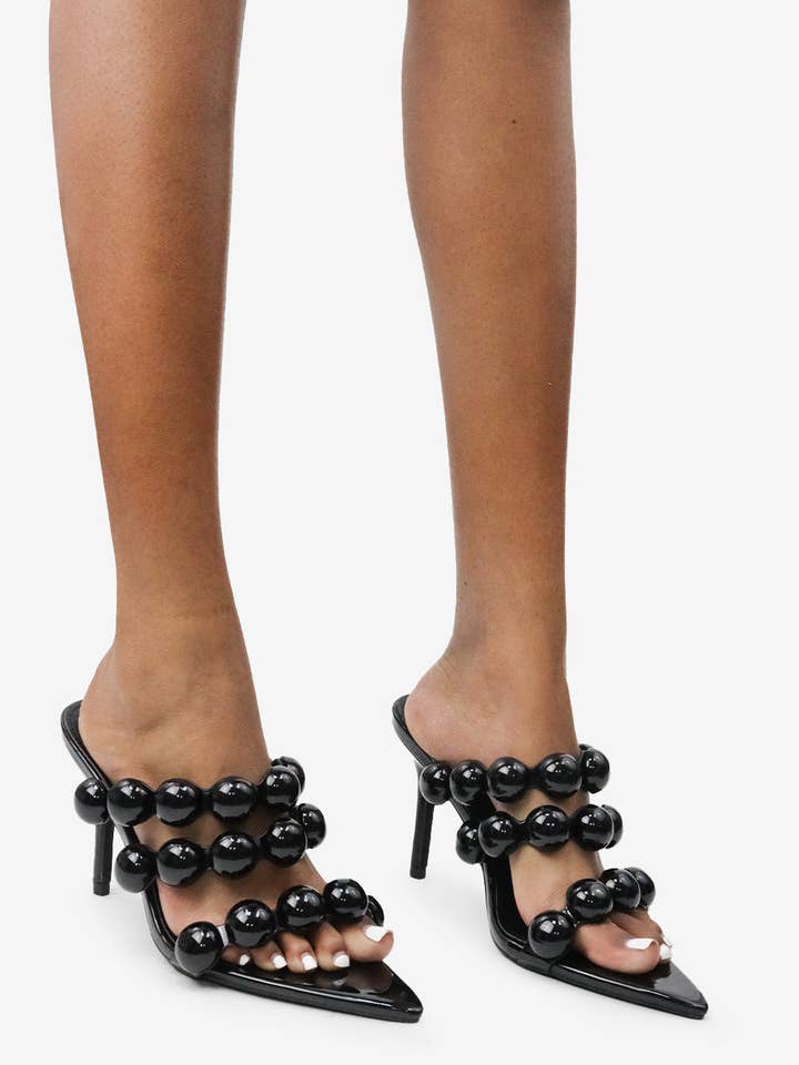 Lemonade Shoes – Salto alto - Mulher por atacado – ASHLYNN - Mules Esculturais com Missangas7