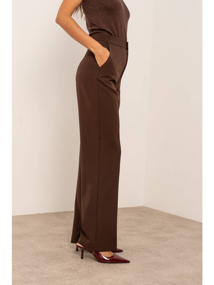 Attentif Paris – wholesale Byxor - Dam – Solid raka byxor med hög midja43