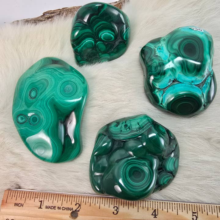 Aquamarine Daydream Wholesale - Wholesale Spiritual Stone/Crystal - 4pc Malachite Polished Freeforms ~ Pick Your Lot ~ Crystals
