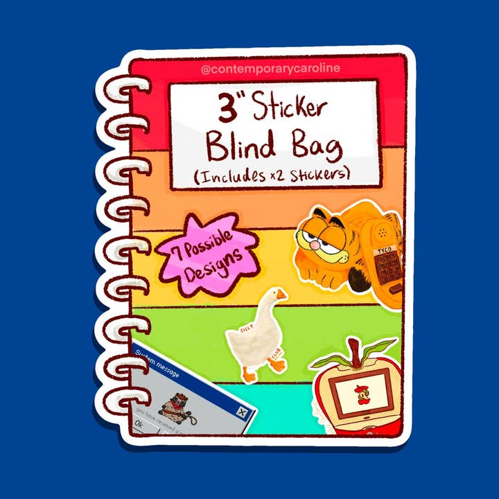 Pack de Stickers Mystère : Deux Autocollants Laminés Brillants de 3 Pouces pour la vente par contemporarycaroline