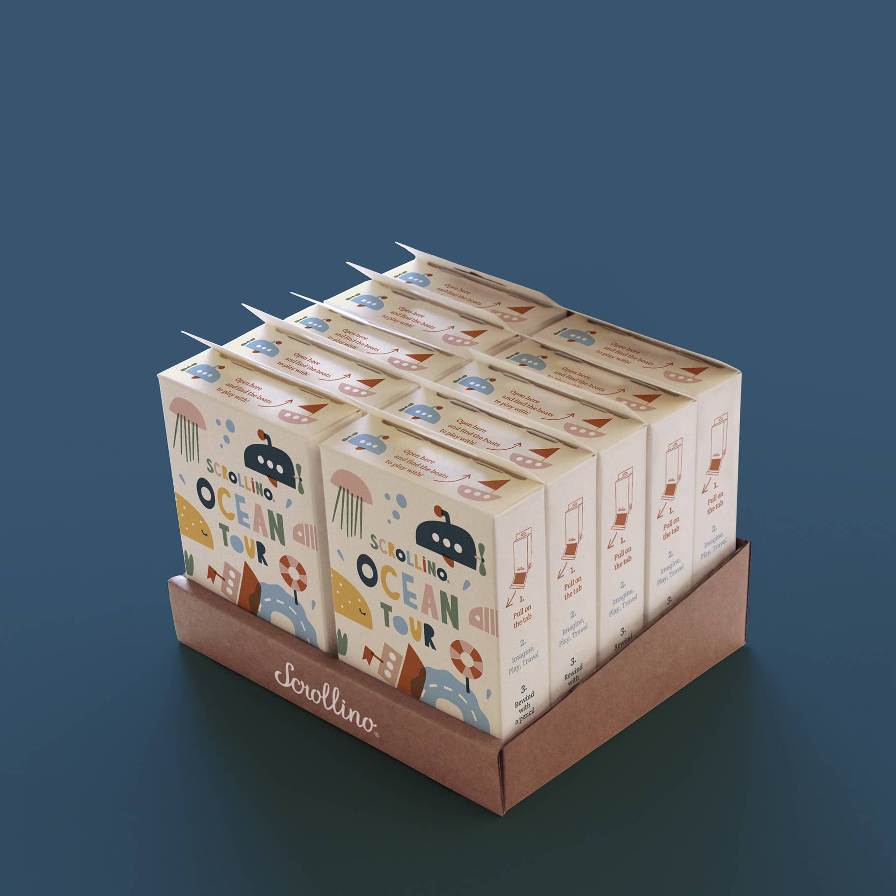 Scrollino - Venta al por mayor Libro para colorear y cuaderno de actividades - Niños y bebés - Libro creativo para niños - Scrollino TOUR OCÉANO2