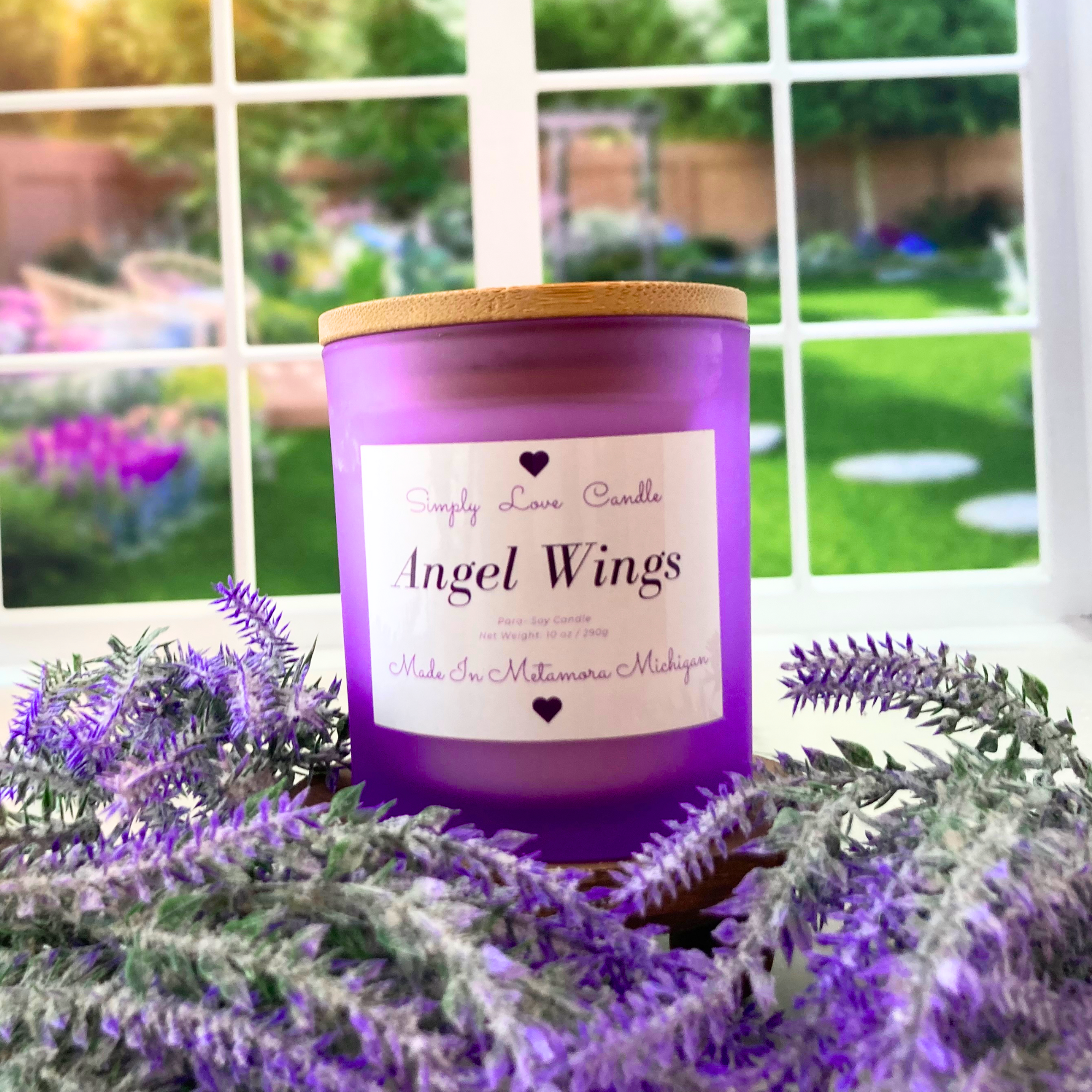 Simply Love Candle - Wholesale Jar/Filled Candle - Lavender + Black Amber Purple Candle with Lid2