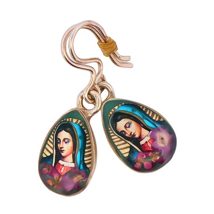 Boucles d'oreilles Guadalupe avec fleurs pressées pour la vente par Guadalupe Gifts