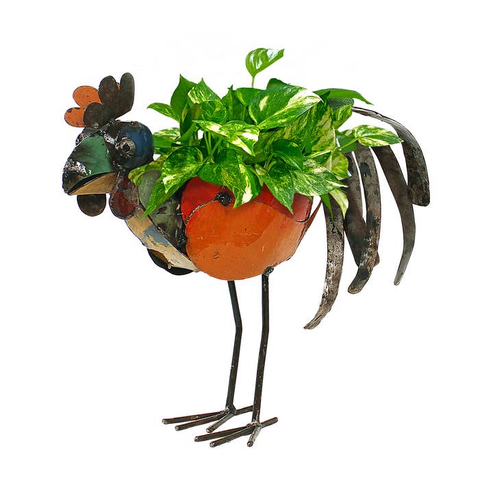 Barnyard Rooster Planter for wholesale by Think Outside