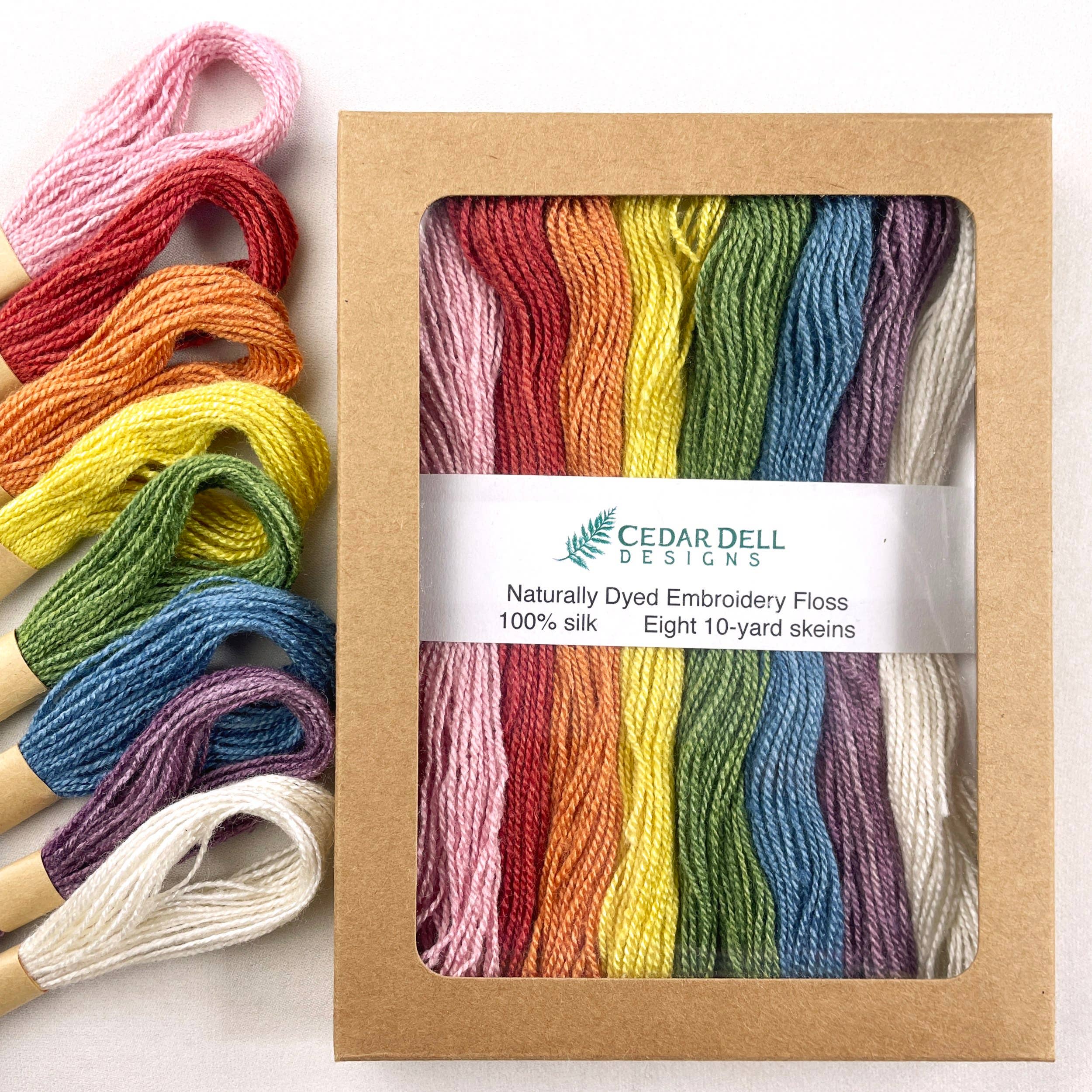 Cedar Dell Designs - Wholesale Embroidery/Cross Stitch Supplies - Naturally Dyed Silk Embroidery Floss - Rainbow Set2
