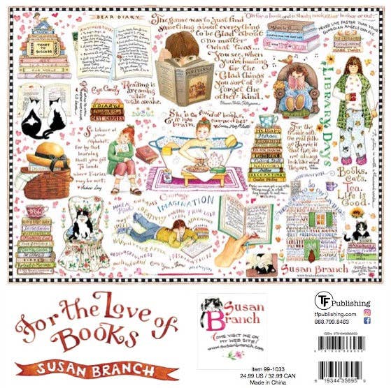 Susan Branch Studios - Wholesale Puzzle - Adult - For the Love of Books - Puzzle2