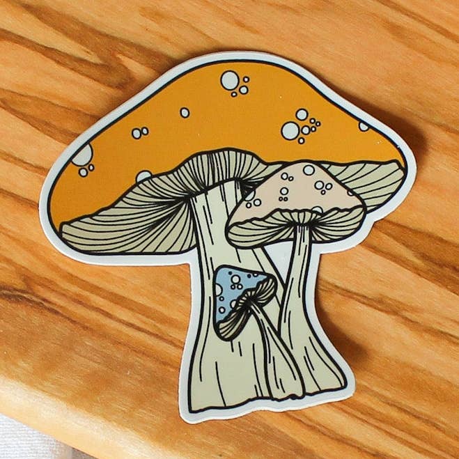 Mushroom Sticker, 3x2.94" for wholesale by Stillbay Home Goods