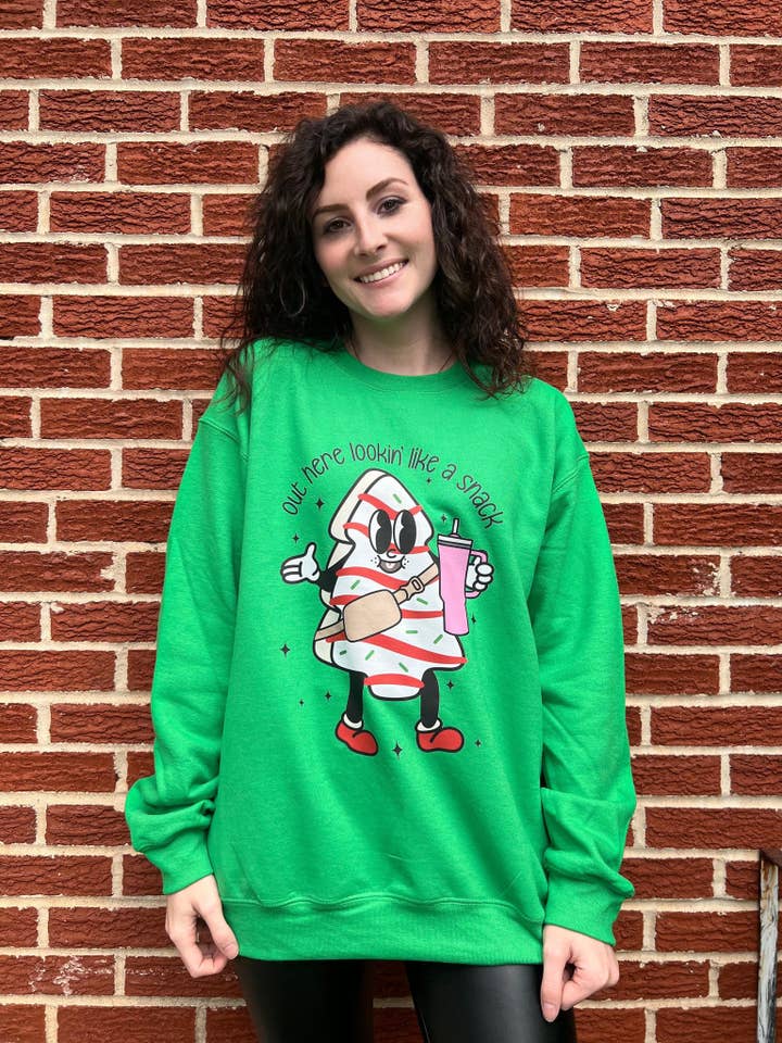 Adelle Linen - Wholesale Graphic Sweatshirt - Women's - Lookin' Like A Snack Sweatshirt
